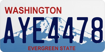 WA license plate AYE4478