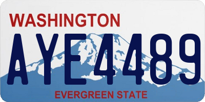 WA license plate AYE4489