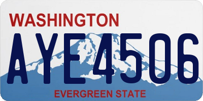 WA license plate AYE4506