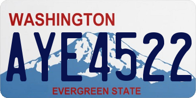 WA license plate AYE4522