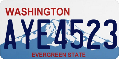 WA license plate AYE4523