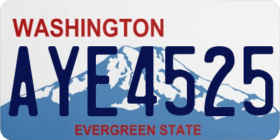 WA license plate AYE4525