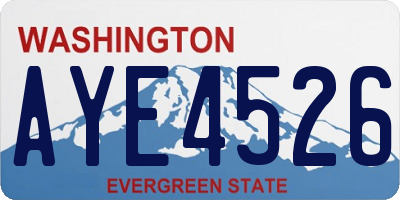 WA license plate AYE4526