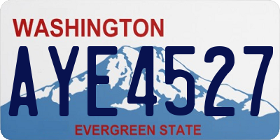 WA license plate AYE4527