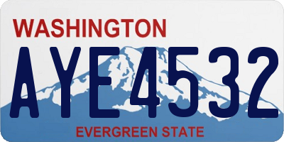 WA license plate AYE4532