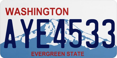 WA license plate AYE4533