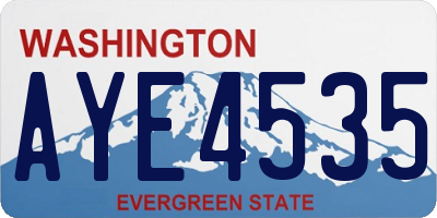 WA license plate AYE4535