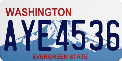 WA license plate AYE4536