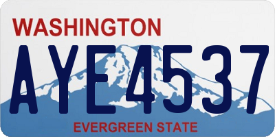 WA license plate AYE4537