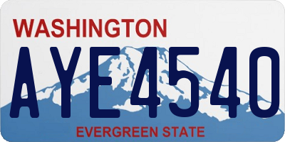 WA license plate AYE4540