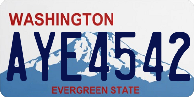 WA license plate AYE4542