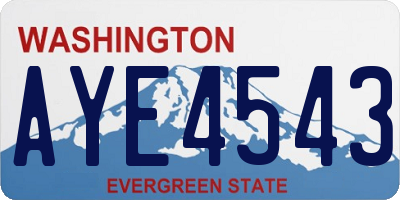 WA license plate AYE4543