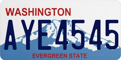 WA license plate AYE4545