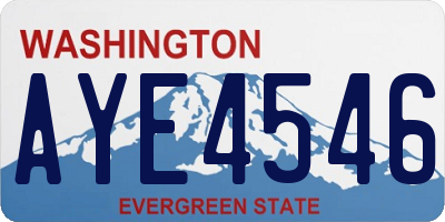 WA license plate AYE4546