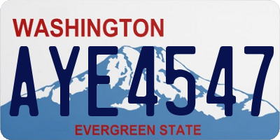 WA license plate AYE4547