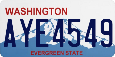 WA license plate AYE4549