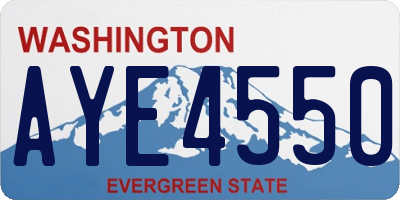 WA license plate AYE4550