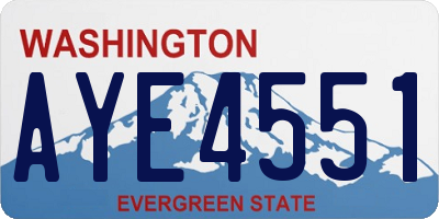 WA license plate AYE4551