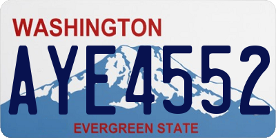 WA license plate AYE4552
