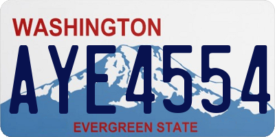 WA license plate AYE4554
