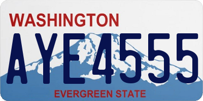 WA license plate AYE4555