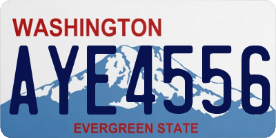 WA license plate AYE4556