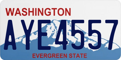WA license plate AYE4557