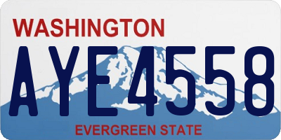 WA license plate AYE4558