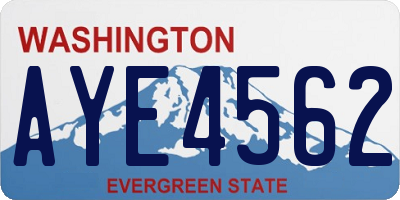 WA license plate AYE4562