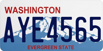 WA license plate AYE4565