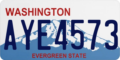 WA license plate AYE4573