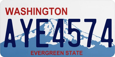 WA license plate AYE4574