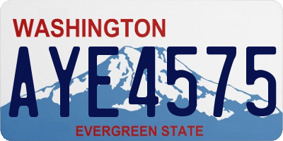 WA license plate AYE4575
