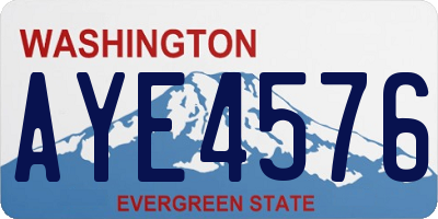 WA license plate AYE4576