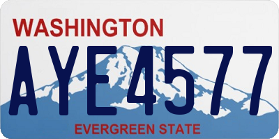 WA license plate AYE4577