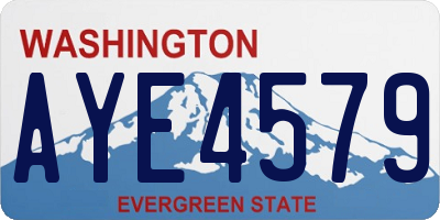 WA license plate AYE4579