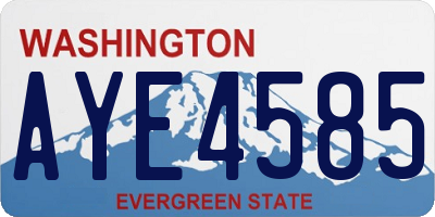 WA license plate AYE4585
