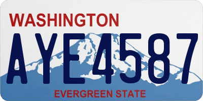WA license plate AYE4587