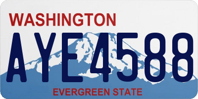 WA license plate AYE4588