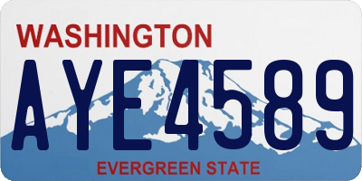 WA license plate AYE4589