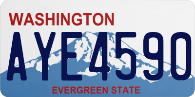 WA license plate AYE4590
