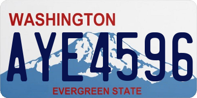WA license plate AYE4596