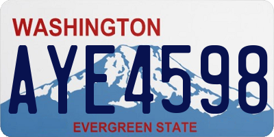 WA license plate AYE4598