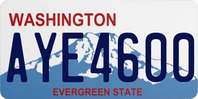 WA license plate AYE4600