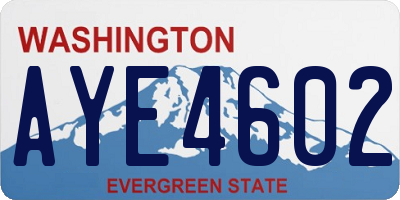 WA license plate AYE4602