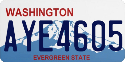 WA license plate AYE4605