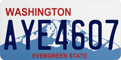 WA license plate AYE4607