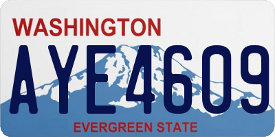 WA license plate AYE4609