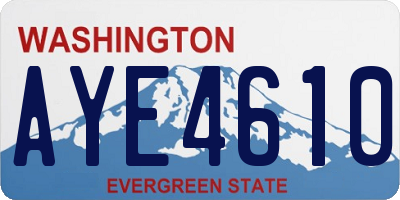 WA license plate AYE4610