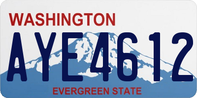 WA license plate AYE4612